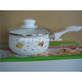 enamel saucepan set with a round body of the pot